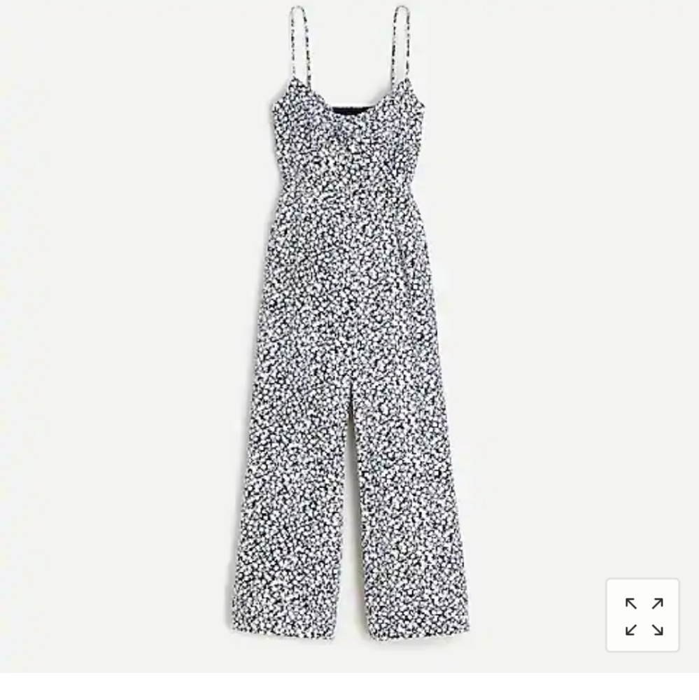 J. Crew tie-font wide-leg jumpsuit in floral print - Picture 4 of 5